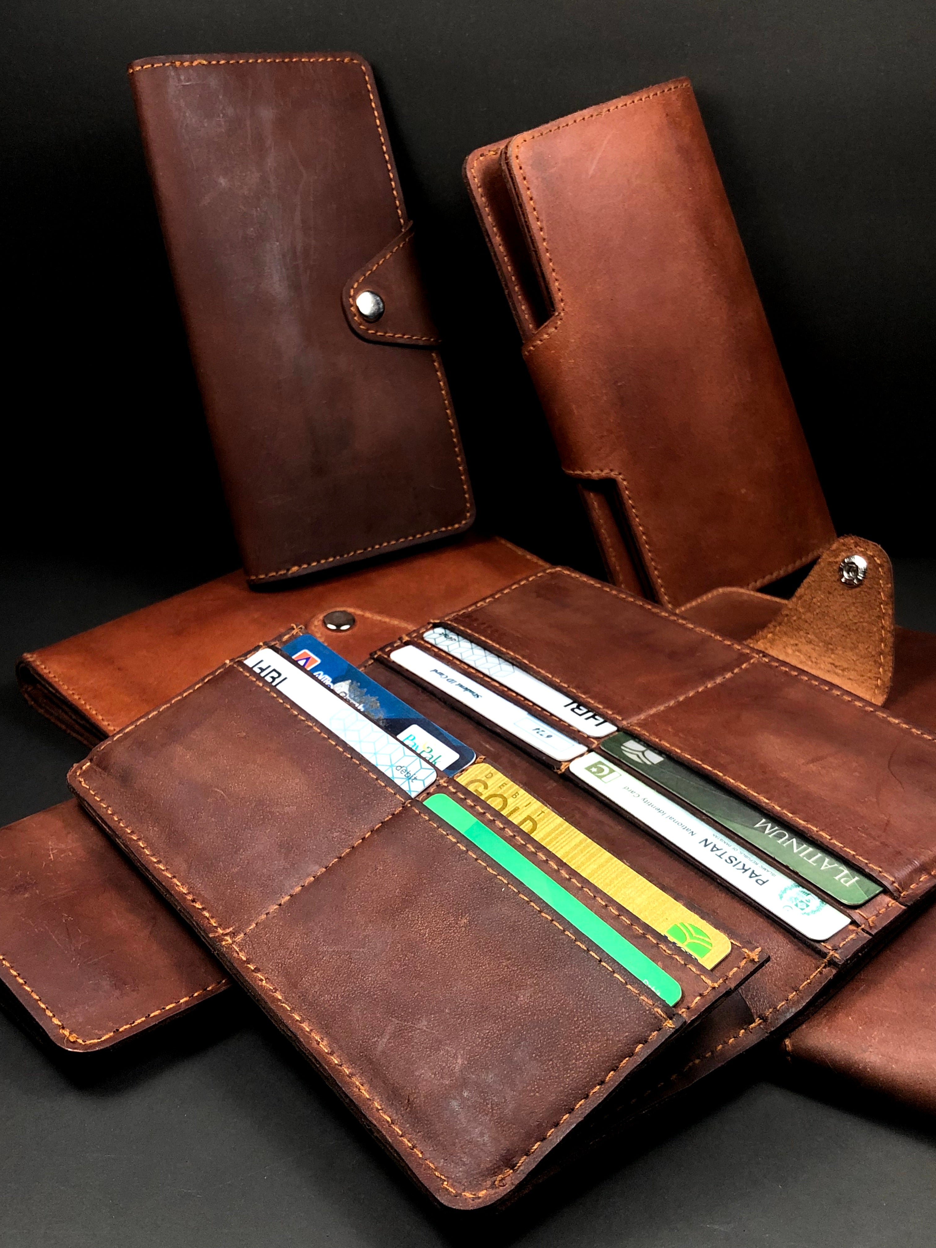 LEATHER LONG WALLET - ENGLISH CRAZY HORSE