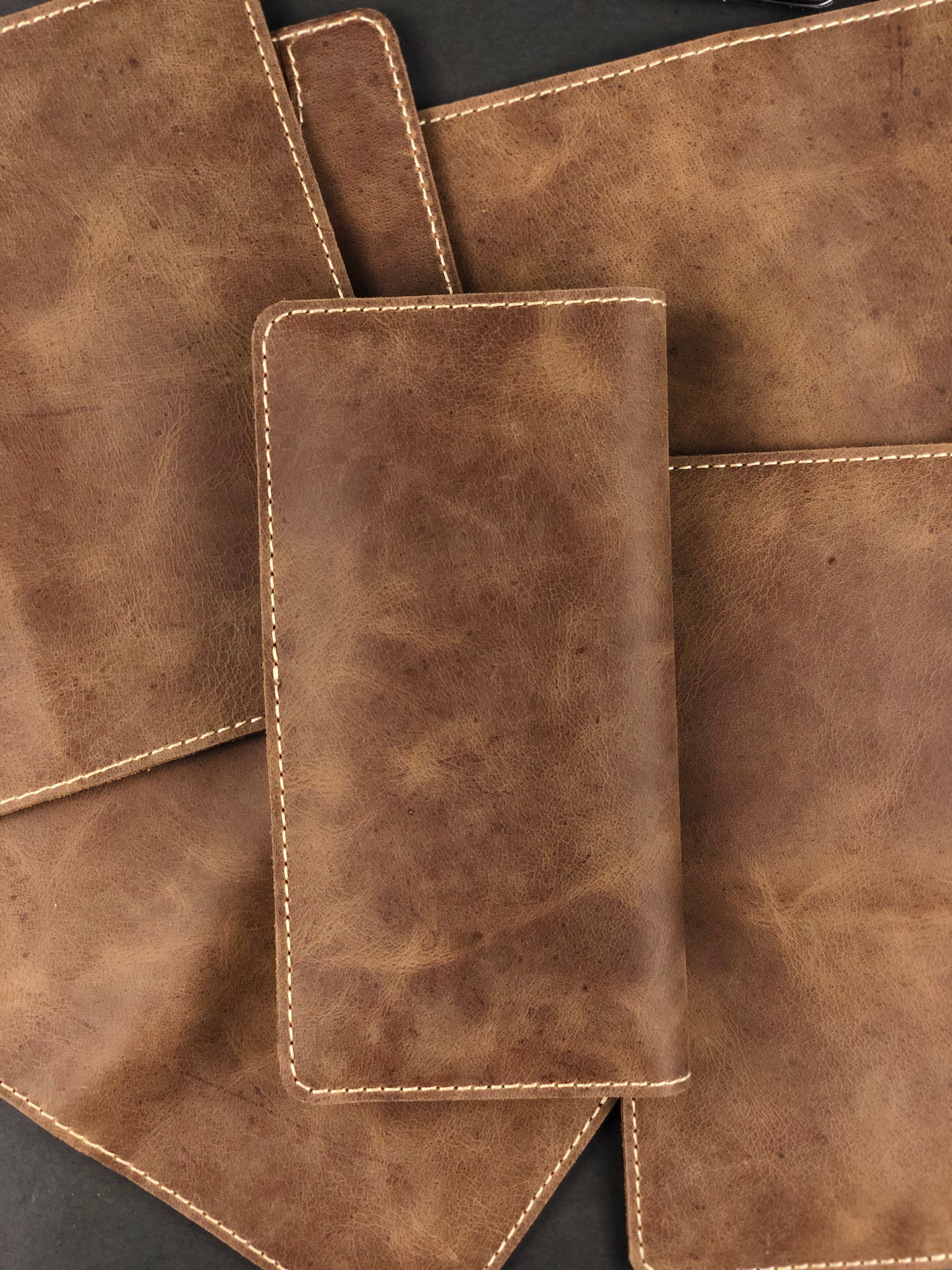 Bifold Long Leather Wallet-Crazy Horse