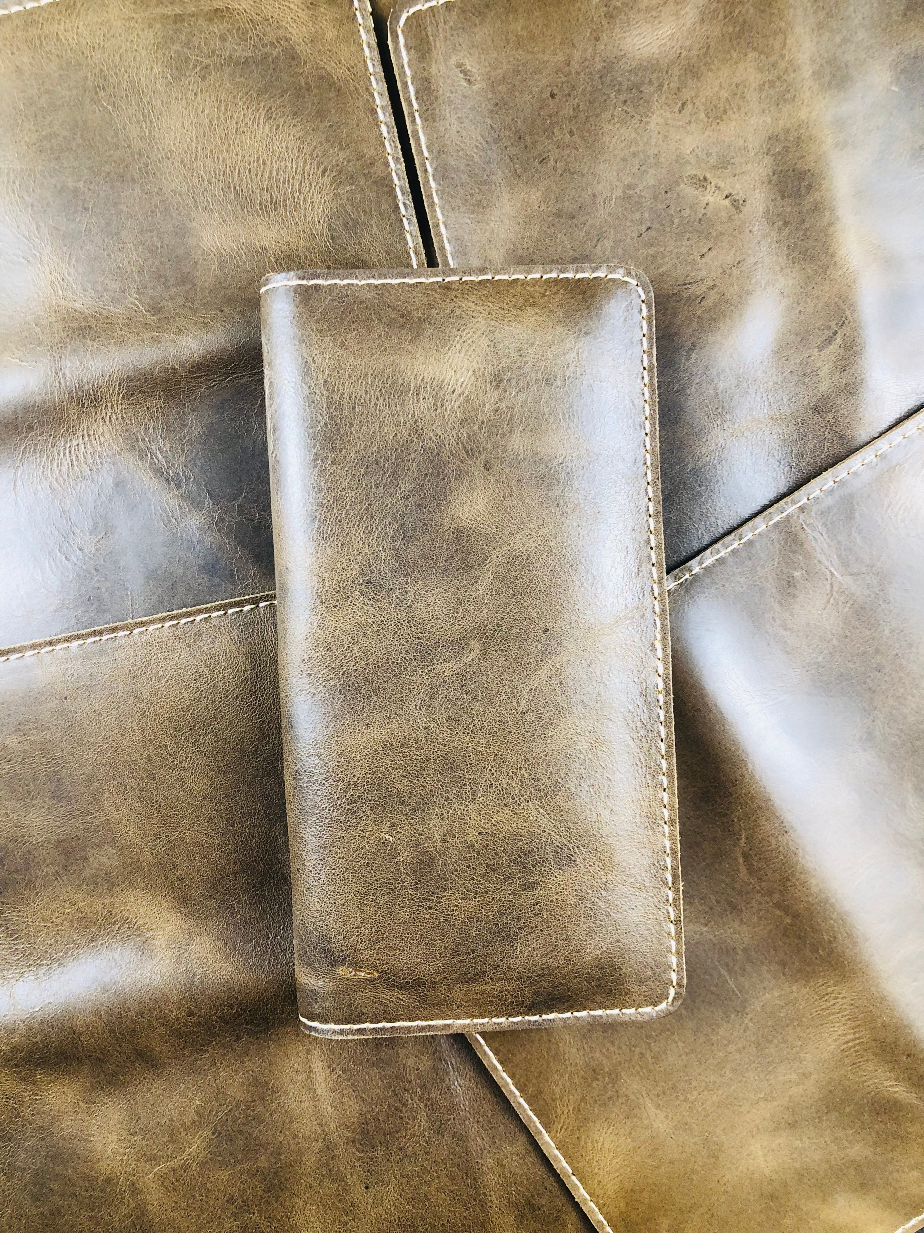 Bifold Long Leather Wallet B2-Crazy Horse