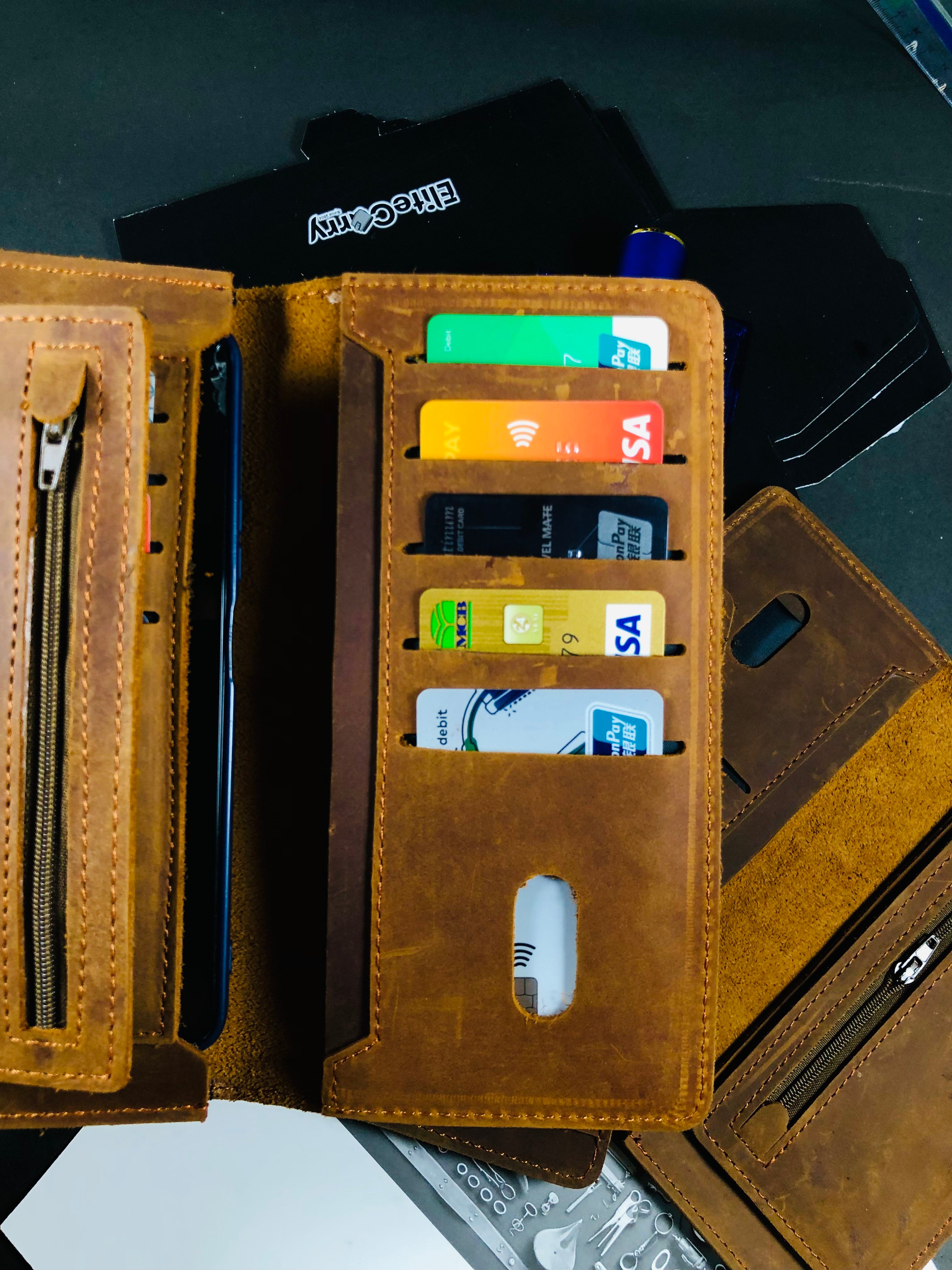 Executive Travel Leather Wallet – Vintage Tan