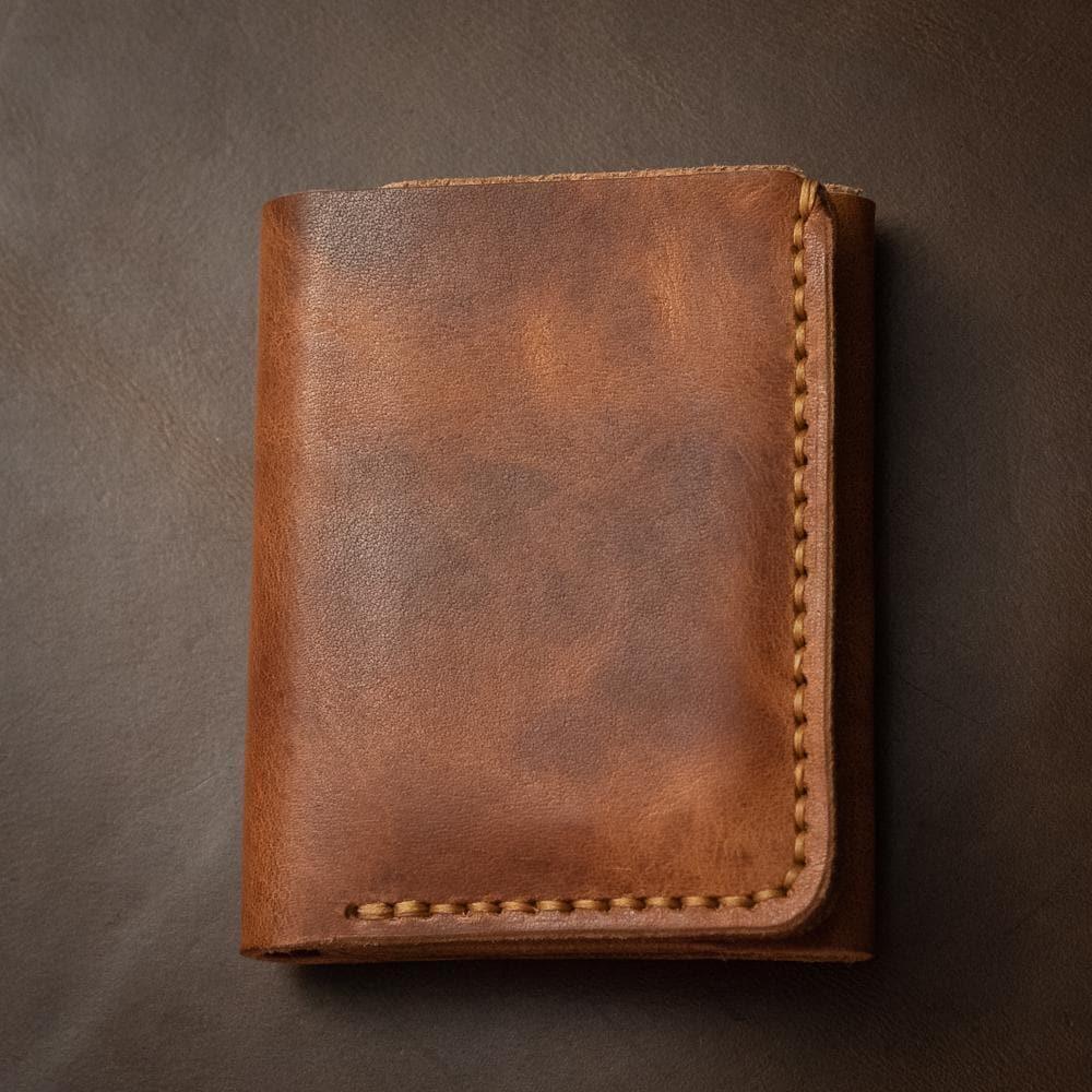 LEATHER TRIFOLD WALLET - ENGLISH TAN