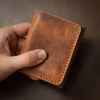 LEATHER TRIFOLD WALLET - ENGLISH TAN