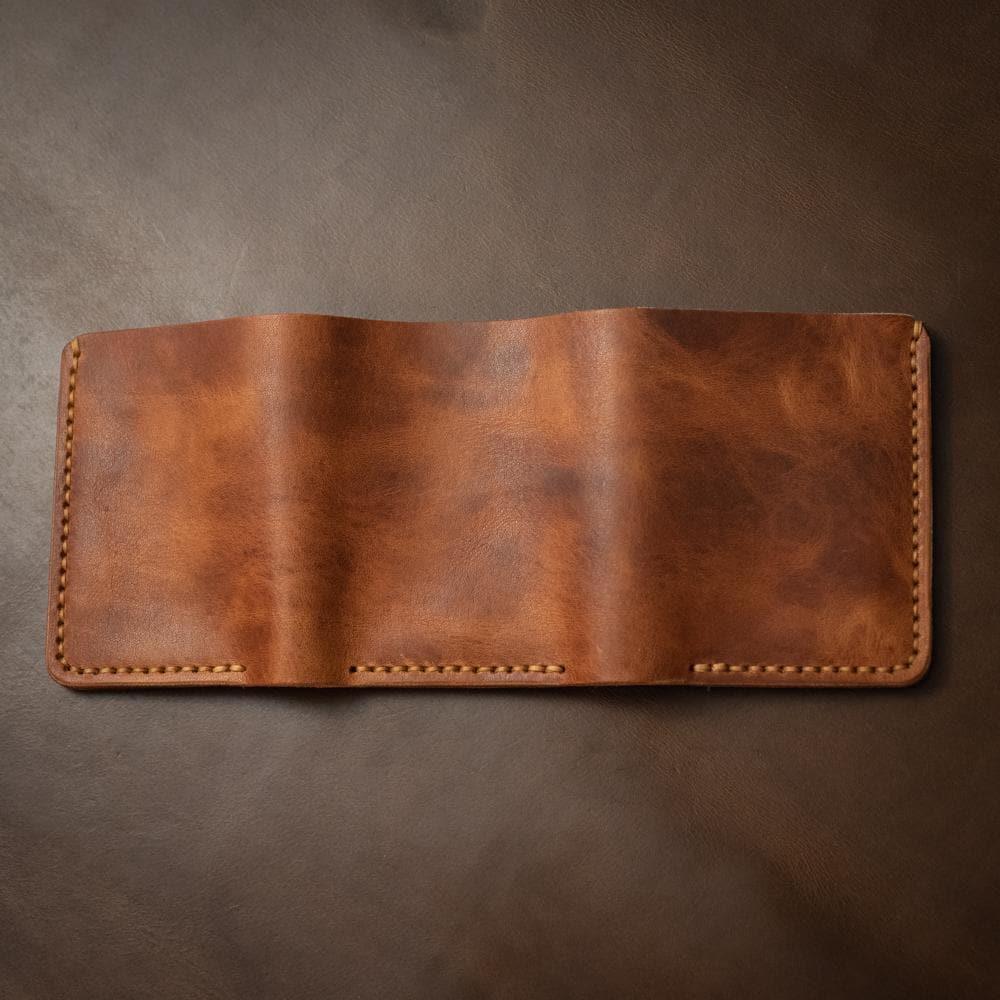 LEATHER TRIFOLD WALLET - ENGLISH TAN